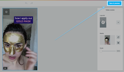 imagen de un video de TikTok con el botón Guardar y previsualizar resaltado en la esquina superior derecha
